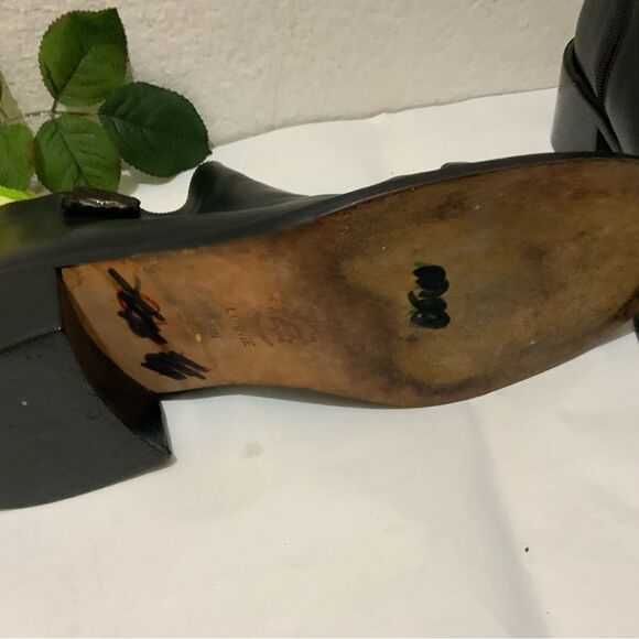 Brighton Lonnie Black Leather Cap Toe Zip Up Block Heel Ankle Boots Women's 9 N - Picture 13 of 13